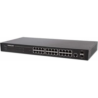 Intellinet 560917 Managed Gigabit Ethernet Switch - 24 Ports - Black Intellinet 560917 Managed Gigabit Ethernet Switch - 24 Ports - Black
