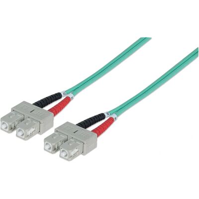 Câble fibre optique Intellinet 750844 - Aqua - OM3 Multimode - 5m - Câble de raccordement - Publicité Câble fibre optique Intellinet 750844 - Aqua - OM3 Multimode - 5m - Câble de raccordement - Publicité