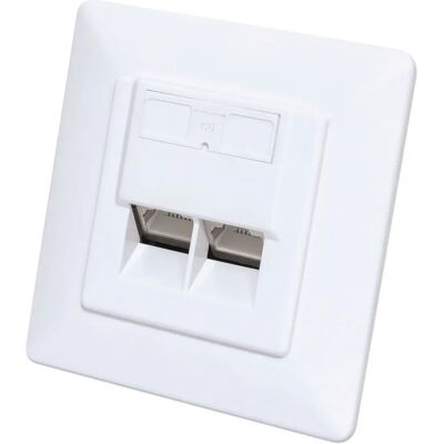 Intellinet 771900 Wandplatte - 2 x RJ-45 - Cat6 10G Intellinet 771900 Wandplatte - 2 x RJ-45 - Cat6 10G