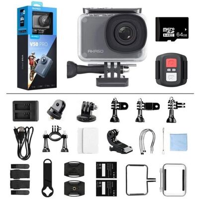 Caméra Sport AKASO V50 Pro - Étanche 4K - 20MP - Carte 64Gb - Publicité Caméra Sport AKASO V50 Pro - Étanche 4K - 20MP - Carte 64Gb - Publicité