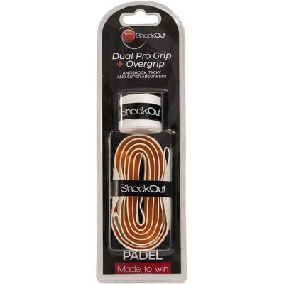 ShockOut Dual Pro Padel Grip - Blanc, Orange - Padel Grip - Publicité ShockOut Dual Pro Padel Grip - Blanc, Orange - Padel Grip - Publicité