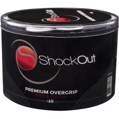 Shockout Tambor 60 Overgrips - Premium Lisses Blanc Noir - Publicité Shockout Tambor 60 Overgrips - Premium Lisses Blanc Noir - Publicité