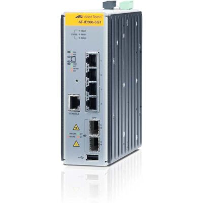 Allied Telesis AT-IE200-6GT Managed L2 Gigabit Ethernet Switch - Schwarz Allied Telesis AT-IE200-6GT Managed L2 Gigabit Ethernet Switch - Schwarz