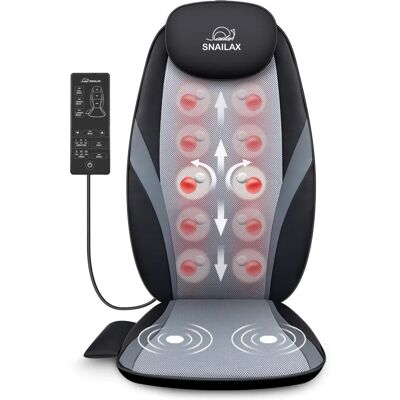 Massager dorsal Snailax - Chaleur - Kneading Profond - Dos Complet - Coussin de Siège - Publicité Massager dorsal Snailax - Chaleur - Kneading Profond - Dos Complet - Coussin de Siège - Publicité