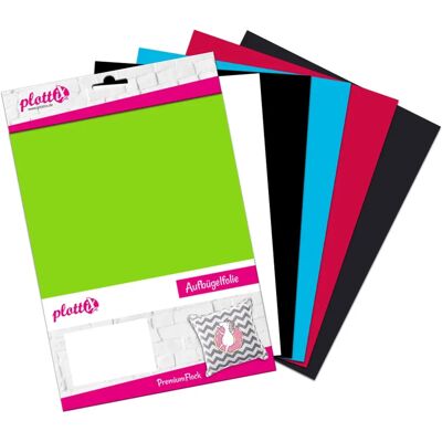 plottiX PremiumFlock Aufbügelfolie - 6 Blätter 20x30cm plottiX PremiumFlock Aufbügelfolie - 6 Blätter 20x30cm
