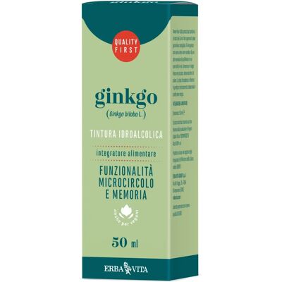Soluzione idroalcolica Ginkgo Biloba Erba Vita - 50ml per circolazione e memoria Soluzione idroalcolica Ginkgo Biloba Erba Vita - 50ml per circolazione e memoria