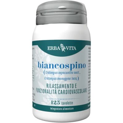 Biancospino 125 Compresse - Supporto rilassante e cardiovascolare Biancospino 125 Compresse - Supporto rilassante e cardiovascolare