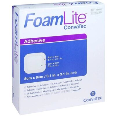 Convatec Foam Lite 8x8 - Dünner Polyurethan-Schaumverband Convatec Foam Lite 8x8 - Dünner Polyurethan-Schaumverband