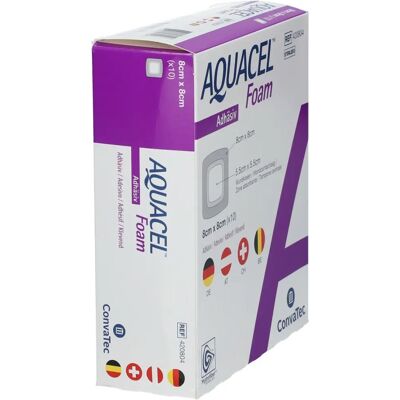 Pansemets en mousse adhésifs Aquacel - 8x8cm - Pack de 10 - Publicité Pansemets en mousse adhésifs Aquacel - 8x8cm - Pack de 10 - Publicité