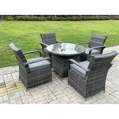 Fimous Gartenmöbel-Set - Rattan Esstisch & Stühle Fimous Gartenmöbel-Set - Rattan Esstisch & Stühle