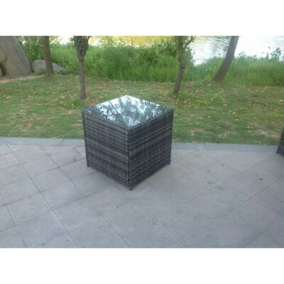 Fimous - Rattan Cube Side Table - Dunkelgrau - Einheitsgröße Fimous - Rattan Cube Side Table - Dunkelgrau - Einheitsgröße