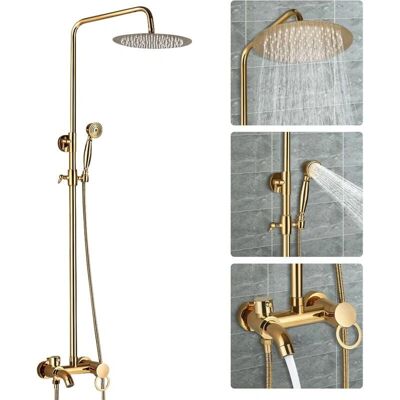 GOJOY - Dorado - GoldFinish - Altura Ajustable - Juego de Ducha GOJOY - Dorado - GoldFinish - Altura Ajustable - Juego de Ducha