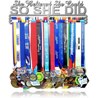 Lapetale Medal Wall Rack Shelf - 16" Long Wall Mount Display for Medals & Ribbons Lapetale Medal Wall Rack Shelf - 16" Long Wall Mount Display for Medals & Ribbons