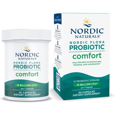 Nordic Naturals Probiotique Nordic Flora Comfort - 15 Milliards UFC - 30 Capsules - Publicité Nordic Naturals Probiotique Nordic Flora Comfort - 15 Milliards UFC - 30 Capsules - Publicité