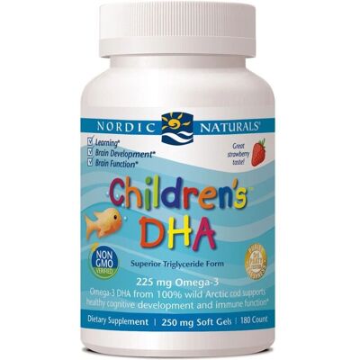 Nordic Naturals DHA Bambini 250mg Omega-3 Mini Softgels alla Fragola - Omega-3 Softgels Nordic Naturals DHA Bambini 250mg Omega-3 Mini Softgels alla Fragola - Omega-3 Softgels