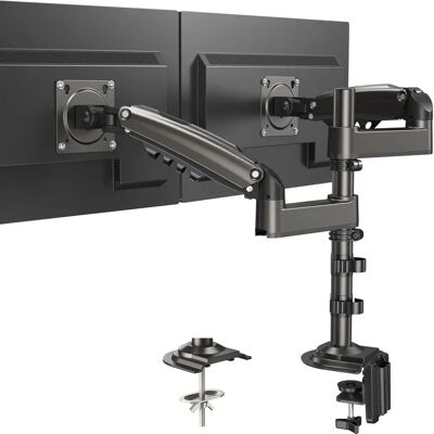 Podwójny uchwyt na monitory HUANUO - Pasuje do ekranów 17-32 cali z płaskim łukiem LCD/LED Podwójny uchwyt na monitory HUANUO - Pasuje do ekranów 17-32 cali z płaskim łukiem LCD/LED