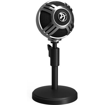 Microphone de bureau Arozzi Sfera Noir Chrome - Microphone Microphone de bureau Arozzi Sfera Noir Chrome - Microphone