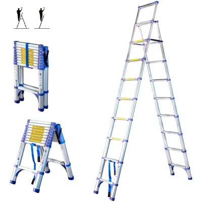 Hoström Modelo EXTENDACT10 Escalera telescópica - 10 peldaños, 4,4m máx altura Hoström Modelo EXTENDACT10 Escalera telescópica - 10 peldaños, 4,4m máx altura