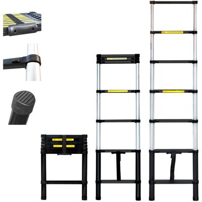 Hostrom - TELESCOO7 - 2 m aluminio escalera telescópica Hostrom - TELESCOO7 - 2 m aluminio escalera telescópica