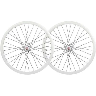 Ensemble de roues Santafixie 30mm Blanc - Vélo de route - Publicité Ensemble de roues Santafixie 30mm Blanc - Vélo de route - Publicité