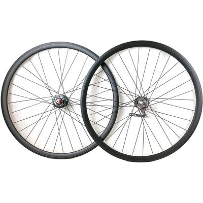 Ensemble de roues Santafixie 30mm avec freewheel - Noir - Publicité Ensemble de roues Santafixie 30mm avec freewheel - Noir - Publicité