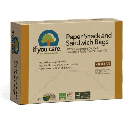 Care+ Si Te Importa Bolsas de Papel Compostables para Snacks y Sándwiches - 48 Pack Care+ Si Te Importa Bolsas de Papel Compostables para Snacks y Sándwiches - 48 Pack