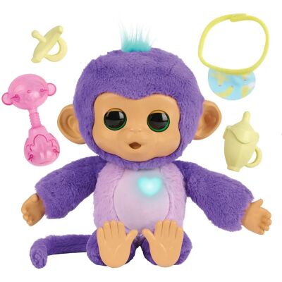 Singe Interactif Care 'n' Cuddles de Fingerlings - Violet - Publicité Singe Interactif Care 'n' Cuddles de Fingerlings - Violet - Publicité