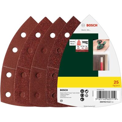 Bosch 2607017112 - Zestaw 25 arkuszy papieru ściernego do wielofunkcyjnych szlifierek Bosch 2607017112 - Zestaw 25 arkuszy papieru ściernego do wielofunkcyjnych szlifierek