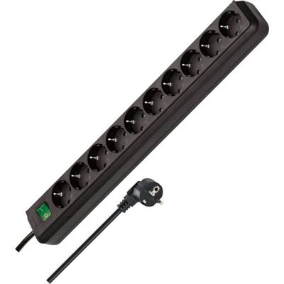 Brennenstuhl BN-1159300010 eco-line - Stekkerdoos met schakelaar, 10 stopcontacten - Zwart Brennenstuhl BN-1159300010 eco-line - Stekkerdoos met schakelaar, 10 stopcontacten - Zwart