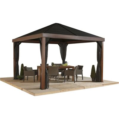 SOJAG Valencia 12x12 Holzoptik Aluminium Pavillon - Pavillon SOJAG Valencia 12x12 Holzoptik Aluminium Pavillon - Pavillon