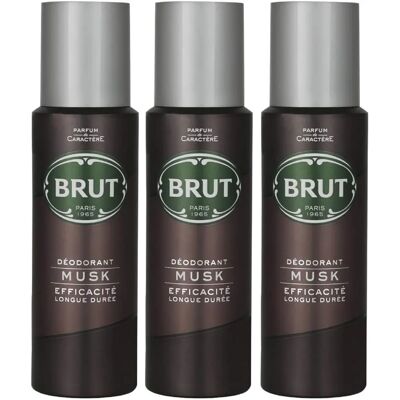 Brut - Musk Long Duree - Three Pack - 200ml - Deodorant spray Brut - Musk Long Duree - Three Pack - 200ml - Deodorant spray