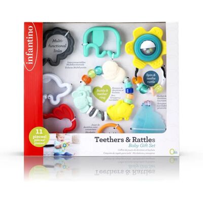 Set Regalo Bebè Infantino - Multicolore - Anelli da dentizione & Sonagli - 11 pezzi Set Regalo Bebè Infantino - Multicolore - Anelli da dentizione & Sonagli - 11 pezzi