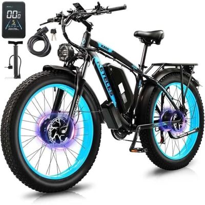 KETELES K800 Sähkömaastopyörä - 2000W kaksoismoottori - 26x4.0 renkaat KETELES K800 Sähkömaastopyörä - 2000W kaksoismoottori - 26x4.0 renkaat