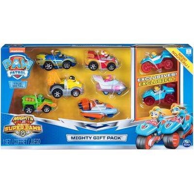 Paw Patrol Mighty Pups True Metal -sarja, jossa on 8 metalliajoneuvoa Paw Patrol Mighty Pups True Metal -sarja, jossa on 8 metalliajoneuvoa