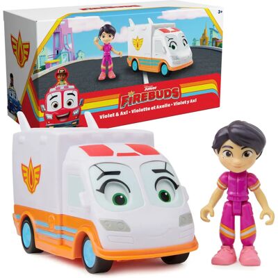 Figurines et ambulance Disney Junior Firebuds Violet & Axl - Publicité Figurines et ambulance Disney Junior Firebuds Violet & Axl - Publicité