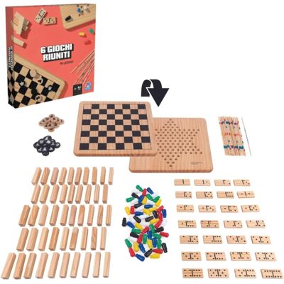 Spin Master Klassisches Holz-Brettspiel-Set für Familien Spin Master Klassisches Holz-Brettspiel-Set für Familien