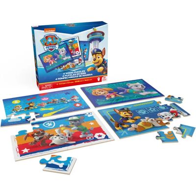 Conjunto de rompecabezas de madera PAW Patrol - 4 piezas, 12-24 Conjunto de rompecabezas de madera PAW Patrol - 4 piezas, 12-24