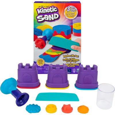 Kinetic Sand Rainbow Mix Set - Créez des Effets Arc-en-ciel avec 3 Couleurs - Publicité Kinetic Sand Rainbow Mix Set - Créez des Effets Arc-en-ciel avec 3 Couleurs - Publicité