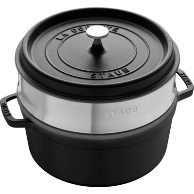Rôtissoire en Fonte STAUB - 26cm, 5,2L, Email Noir Mat - Cocotte Rôtissoire en Fonte STAUB - 26cm, 5,2L, Email Noir Mat - Cocotte