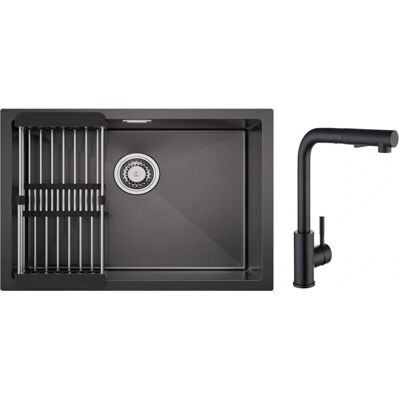 CECIPA - MAX - 60x44 cm - Negro - Fregadero de cocina CECIPA - MAX - 60x44 cm - Negro - Fregadero de cocina