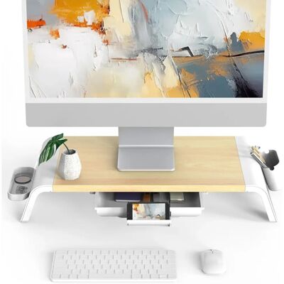 Fenge - Com Gaveta - Carvalho - Monitor Stand Fenge - Com Gaveta - Carvalho - Monitor Stand