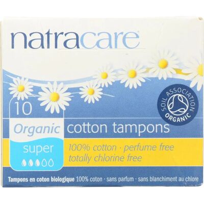 Natracare Bio-Baumwoll-Tampons - Super - 10 Stück Natracare Bio-Baumwoll-Tampons - Super - 10 Stück