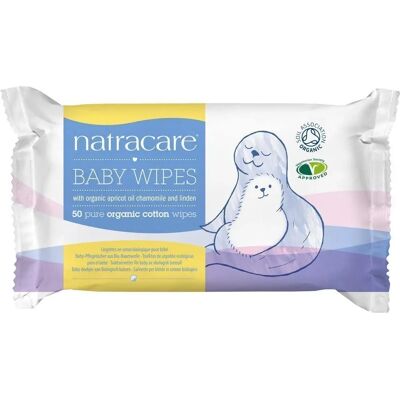 Natracare Økologiske Bomulls Babyservietter - 50 Stykker Natracare Økologiske Bomulls Babyservietter - 50 Stykker