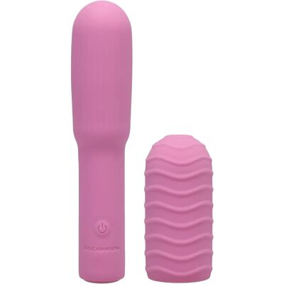 Doc Johnson Pocket Rocket Elite - Kompakter Vibrator mit Wechselbarem Aufsatz - Rosa Doc Johnson Pocket Rocket Elite - Kompakter Vibrator mit Wechselbarem Aufsatz - Rosa
