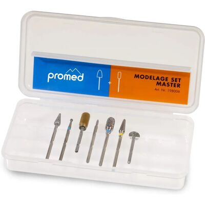 Ensemble de Fraises pour Ongles Promed Master - Bits en Saphir, Carbure et Diamant - Boîte Rigide Ensemble de Fraises pour Ongles Promed Master - Bits en Saphir, Carbure et Diamant - Boîte Rigide