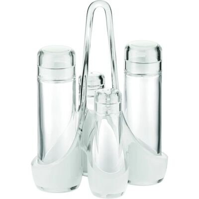 Guzzini Menage Set - Huile, Vinaigre, Sel & Poivre - Design Vintage Élégant Guzzini Menage Set - Huile, Vinaigre, Sel & Poivre - Design Vintage Élégant