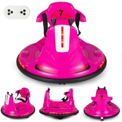 Costway Auto-Tamponneuse Électrique 360° pour Enfants Télécommande 2.4G - Contours Anti-Chocs pour Garçon et Fille 3-8 Ans Rose - Publicité Costway Auto-Tamponneuse Électrique 360° pour Enfants Télécommande 2.4G - Contours Anti-Chocs pour Garçon et Fille 3-8 Ans Rose - Publicité