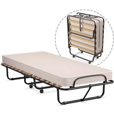 Costway Sammenfoldelig Seng med Memory Foam Madras - Pladsbesparende Bærbar Costway Sammenfoldelig Seng med Memory Foam Madras - Pladsbesparende Bærbar