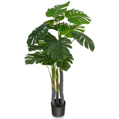 COSTWAY Kunstigt Træ - 120 cm, Monstera med 20 Store Blade - Indendørs/Ude Dekoration COSTWAY Kunstigt Træ - 120 cm, Monstera med 20 Store Blade - Indendørs/Ude Dekoration