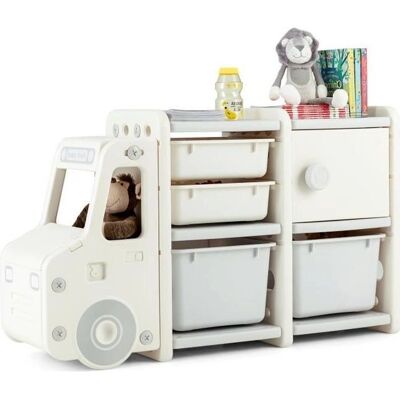 Costway Organizador de Camión de Juguetes con Cajas de Almacenamiento Costway Organizador de Camión de Juguetes con Cajas de Almacenamiento